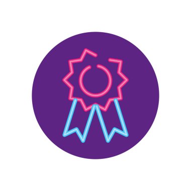 İzole neon mühür vektör tasarımı