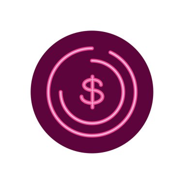 İzole edilmiş neon para vektör tasarımı