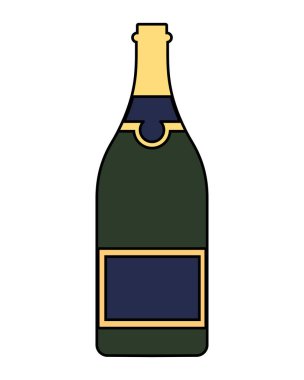 Beyaz arka planda şarap şişesi