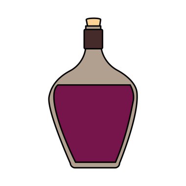 Beyaz arka planda şarap şişesi