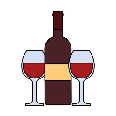 şişe ve kadeh şarap beyaz zemin üzerine