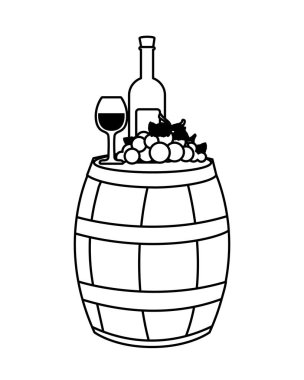Beyaz arka planda şarap fıçısı
