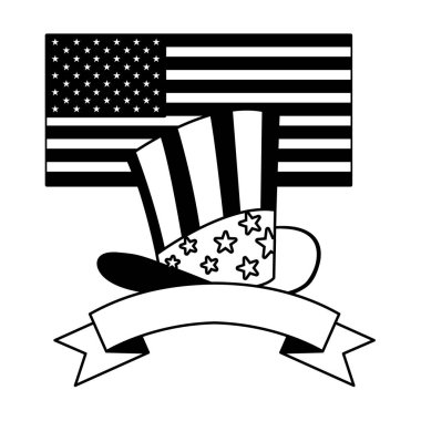 Beyaz arka planda Amerikan bayrağı renginde şapka