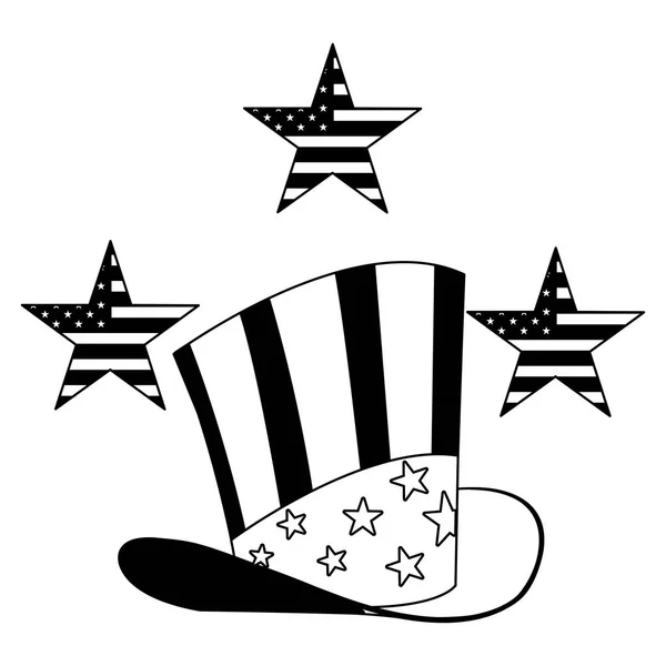 白色背景上的美国国旗色帽子 — 图库矢量图片