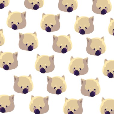 Beyaz arkaplandaki wombat desen başı