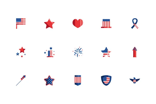 Isoliert usa icon set vektordesign — Stockvektor