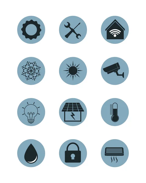 Smart Home Icon Set Vektor Design — Stockvektor