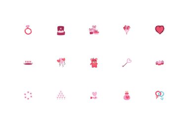 Aşk ve mutlu sevgililer günü ikonu vektör dizaynı