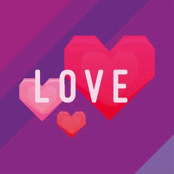 Design vektorů srdce lásky — Stockový vektor