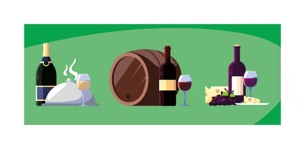 Reeks pictogrammen nationale wijndag — Stockvector