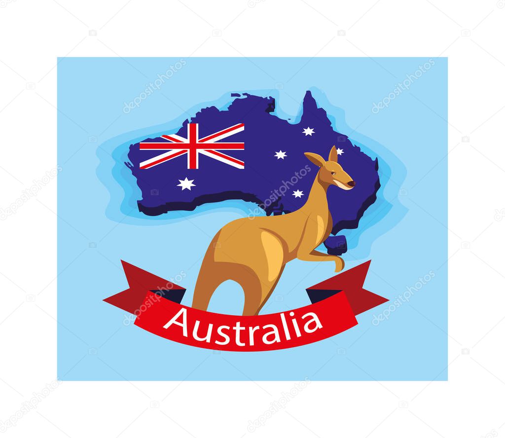 kangaroo in australia map, australian animal