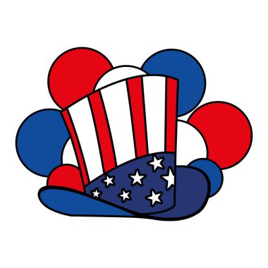 Beyaz arka planda Amerikan bayrağı renginde şapka