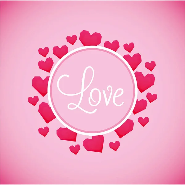 Coeurs d'amour cercle vectoriel design — Image vectorielle