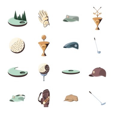 İzole edilmiş golf sporu ikonu vektör dizaynı