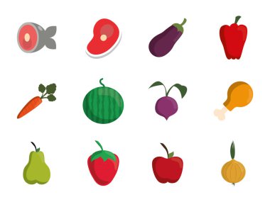 İzole edilmiş tavuk besin vektör tasarımı