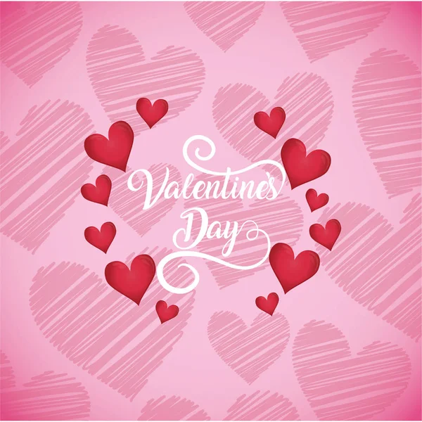 Happy valentines day hearts vector design — Stock Vector