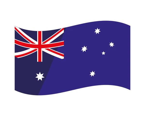 Национальный флаг Австралии на белом фоне — стоковый вектор