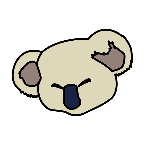 Hlava roztomilé koala na bílém pozadí — Stockový vektor
