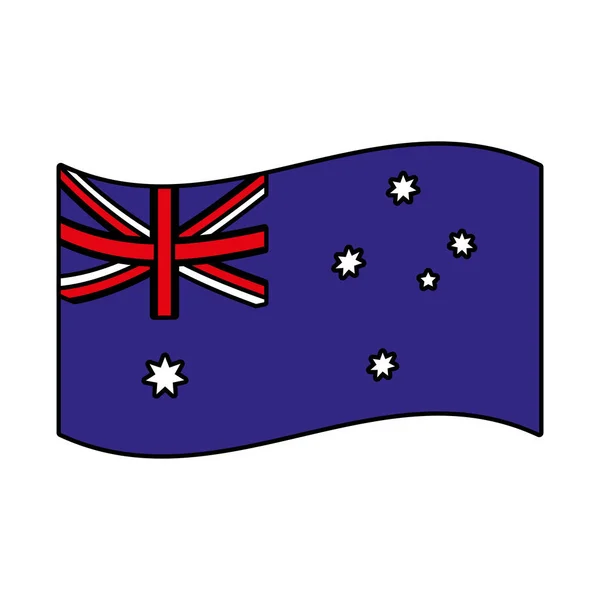 Australische Nationalflagge auf weißem Hintergrund — Stockvektor