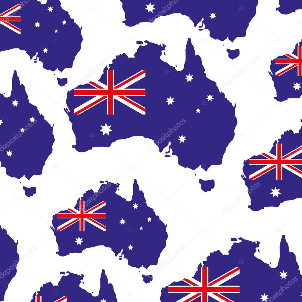australia map pattern on white background