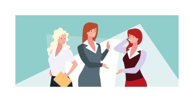 İş ofisindeki iş kadınları, profesyonel iş kadınları.