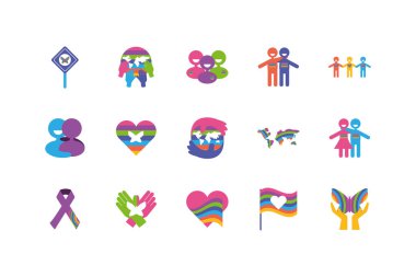 Sıfır ayrımcılık gününün simgesi, düz biçim simgeleri