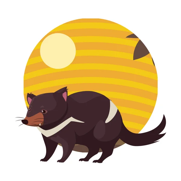 Australian tasmanian devil with background landscape — 스톡 벡터