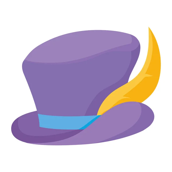 Isolated party hat with feather vector design — 스톡 벡터