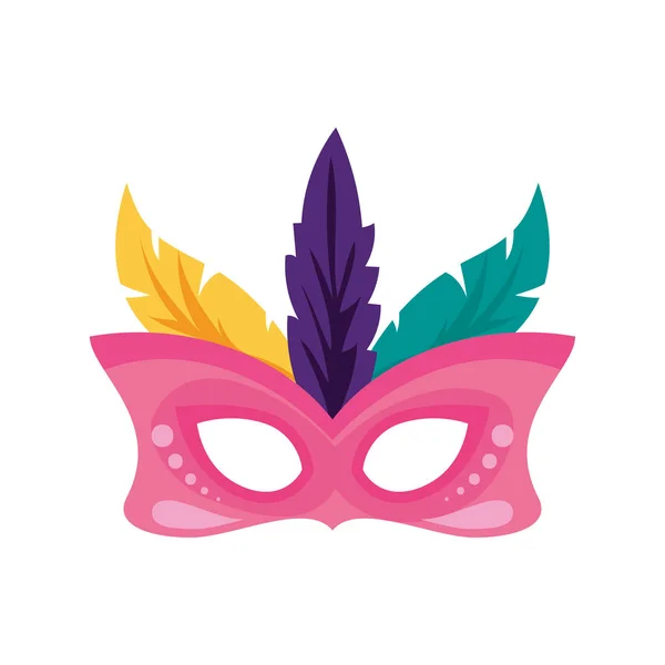 Isolated party mask with feathers vector design — Stok Vektör