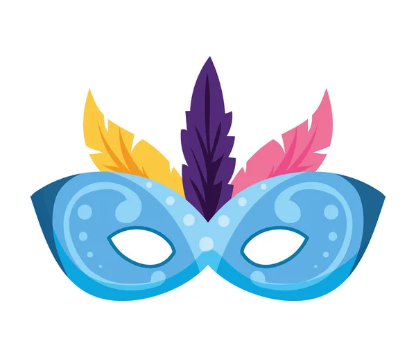 Isolated party mask with feathers vector design — Stok Vektör