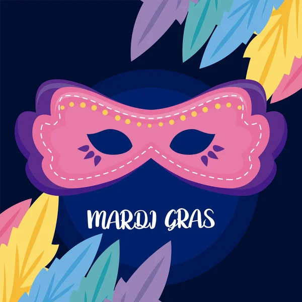 หน้ากาก mardi gras ด้วยการออกแบบเวกเตอร์ขน — ภาพเวกเตอร์สต็อก