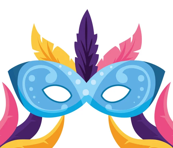 Isolated party mask with feathers vector design — Stok Vektör