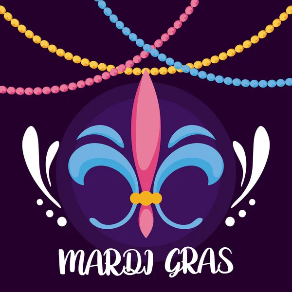 Mardi gras fleur de Lis ด้วยการออกแบบเวกเตอร์สร้อยคอ — ภาพเวกเตอร์สต็อก