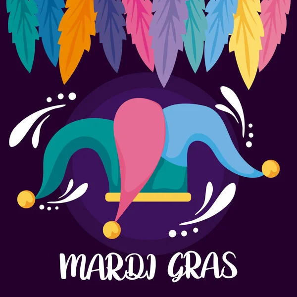 หมวก Mardi gras ด้วยการออกแบบเวกเตอร์ขน — ภาพเวกเตอร์สต็อก