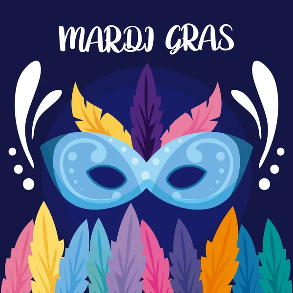 หน้ากาก mardi gras ด้วยการออกแบบเวกเตอร์ขน — ภาพเวกเตอร์สต็อก