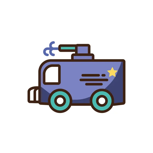 Icono de la camioneta de policía, estilo de relleno colorido — Vector de stock