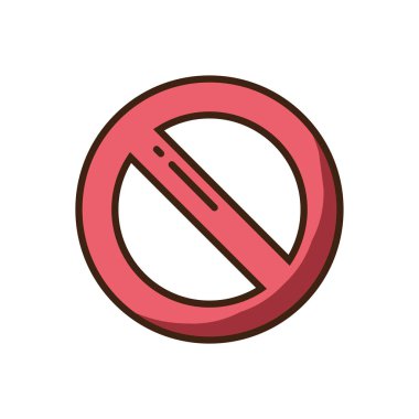 forbidden symbol icon, colorful fill style