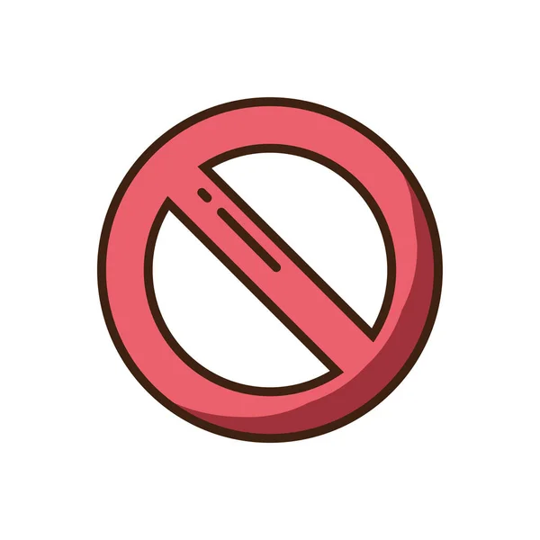 Forbidden symbol icon, colorful fill style — ストックベクタ