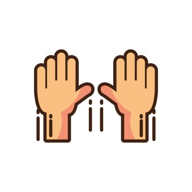 two hands raised icon, colorful fill style