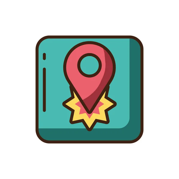 Locatie pin symbool pictogram, kleurrijke vullen stijl — Stockvector