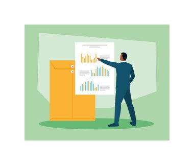 businessman in tax day with icons