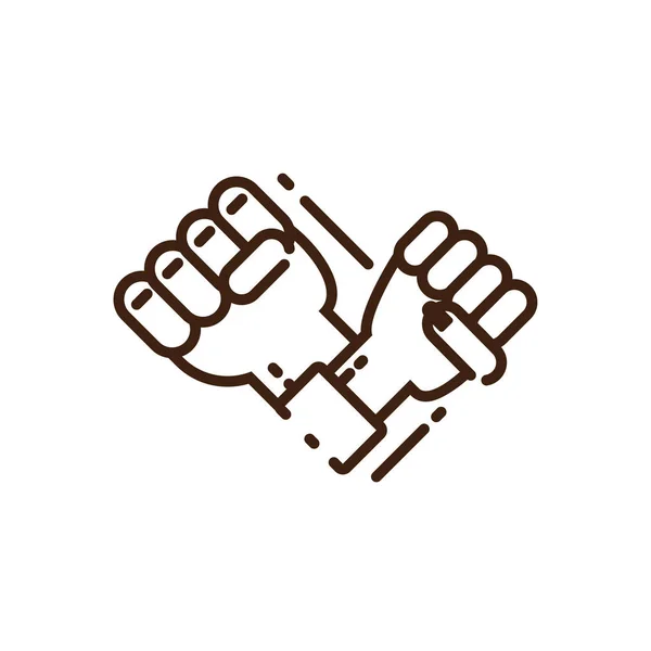 Mãos punho ícone, estilo de linha — Vetor de Stock