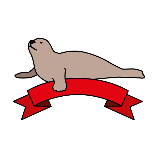 A seal fish on a white background — ストックベクタ