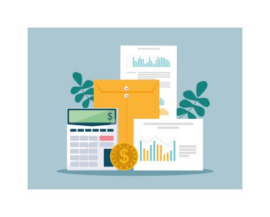 set of icons of tax day