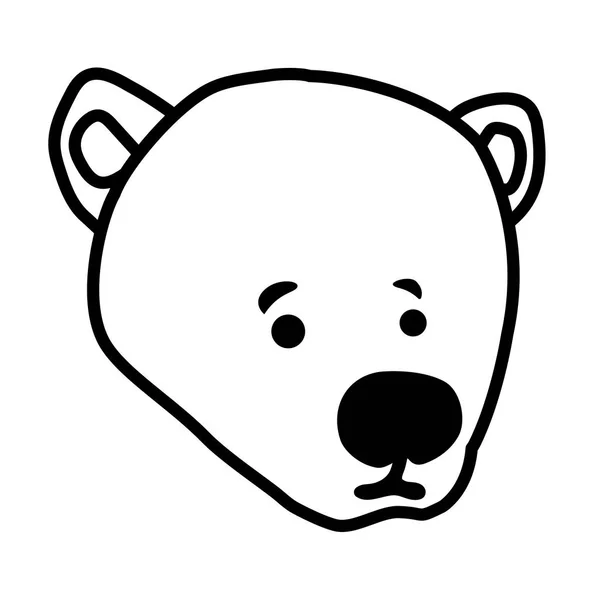 Cabeza de oso polar sobre fondo blanco — Vector de stock