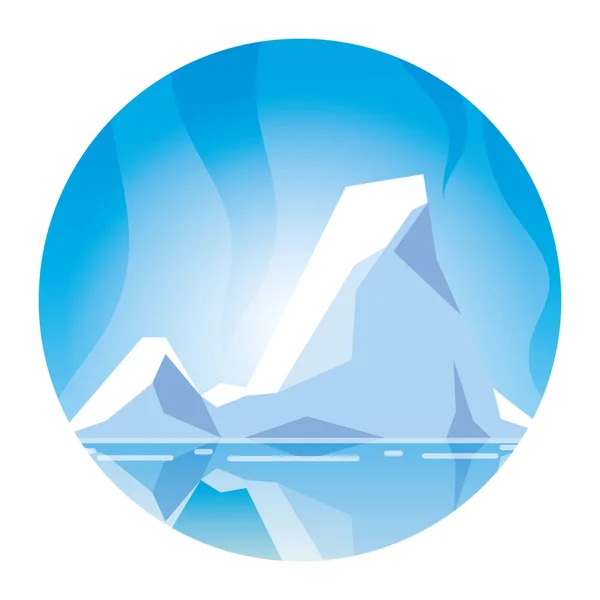 Paisagem ártica com céu azul e iceberg, pólo norte — Vetor de Stock