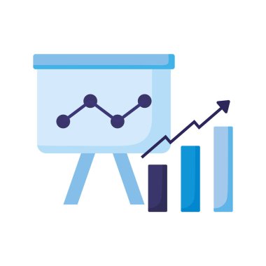 İzole iş akışı tahtası ve çubuk vektör tasarımı