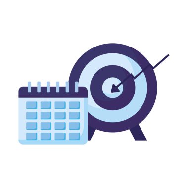 İzole edilmiş hedef ve takvim vektör tasarımı