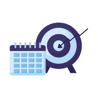 İzole edilmiş hedef ve takvim vektör tasarımı