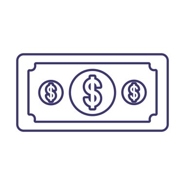 İzole para dolar fatura vektör tasarımı